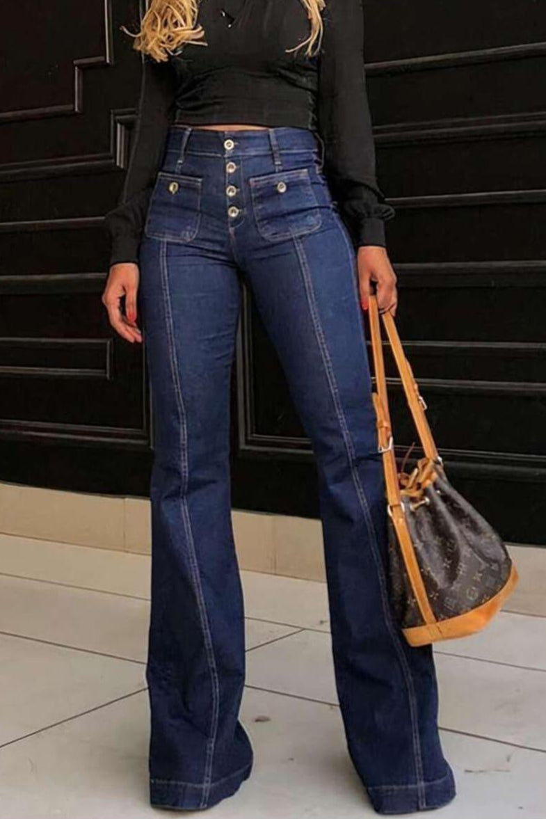Patchwork Flared Jeans