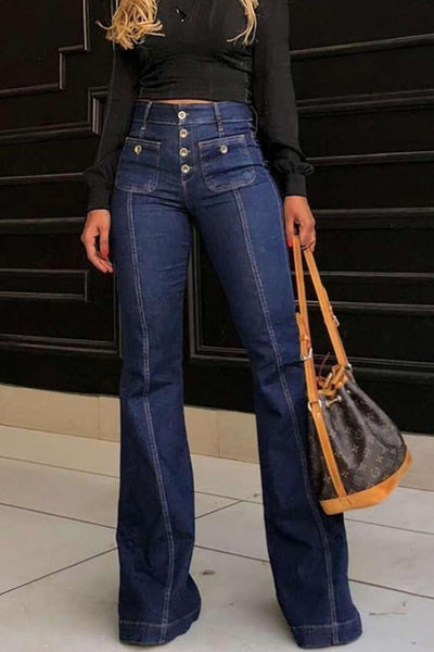 Patchwork Flared Jeans
