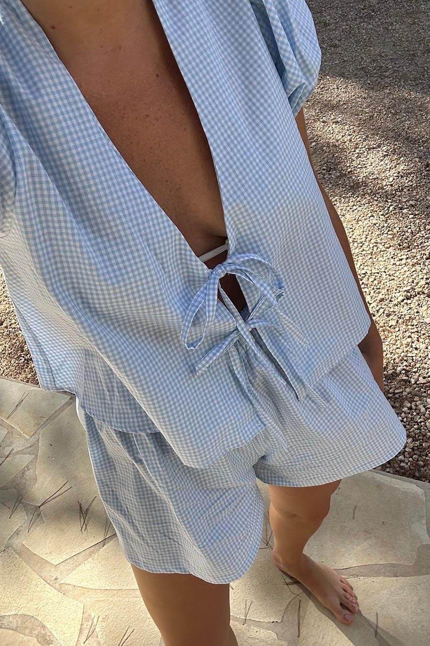 Plaid Lace-Up Set
