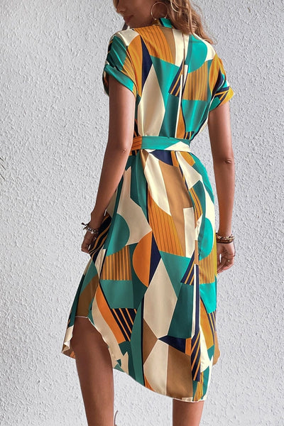 Abstract Print Midi Dress