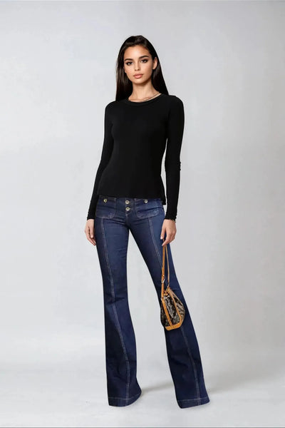 Patchwork Flared Jeans