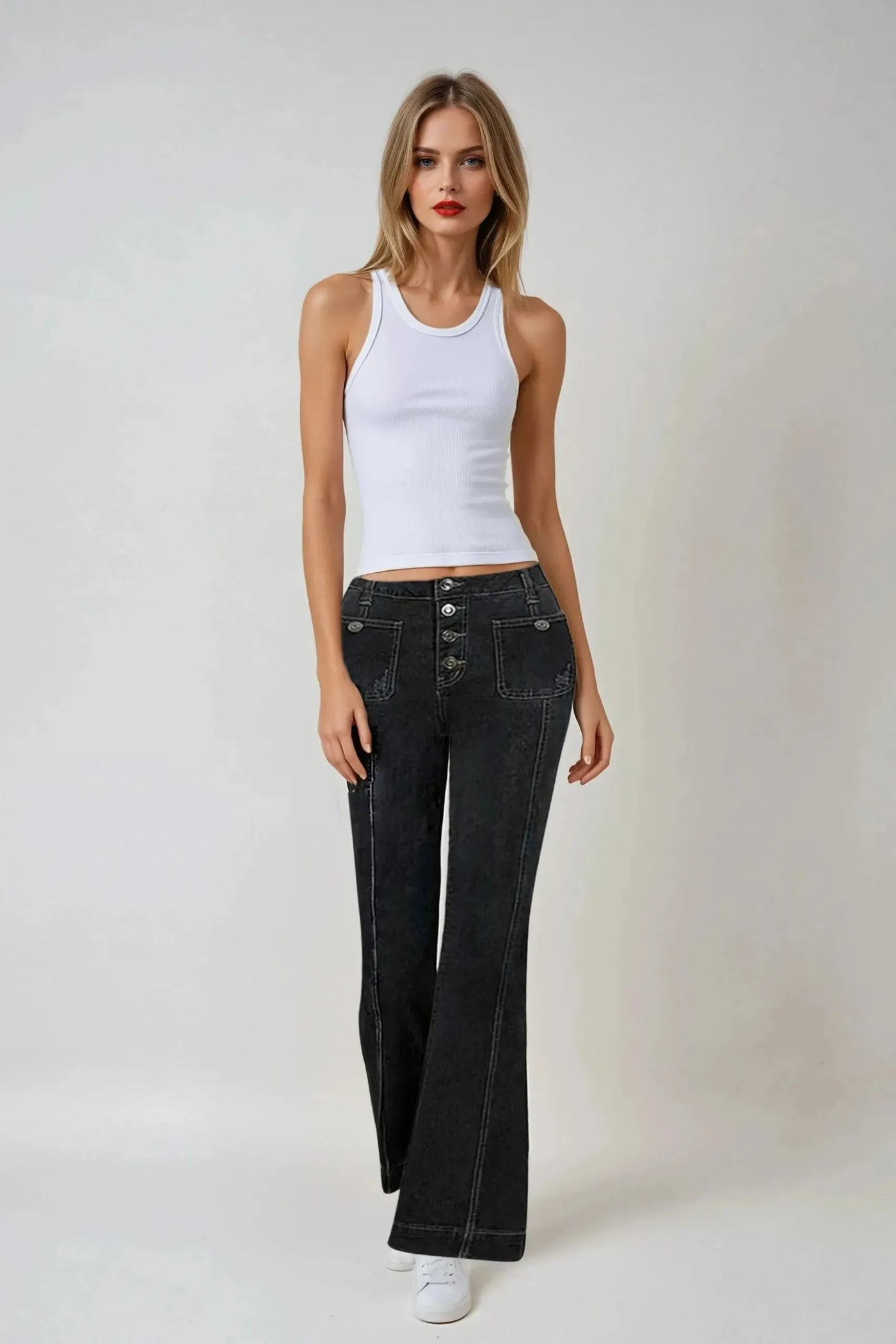 Patchwork Flared Jeans