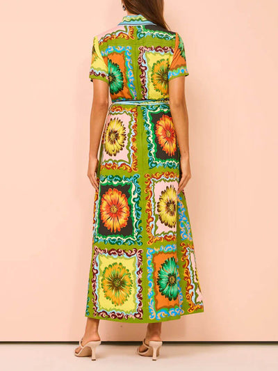 Vintage Petal Shirt Dress