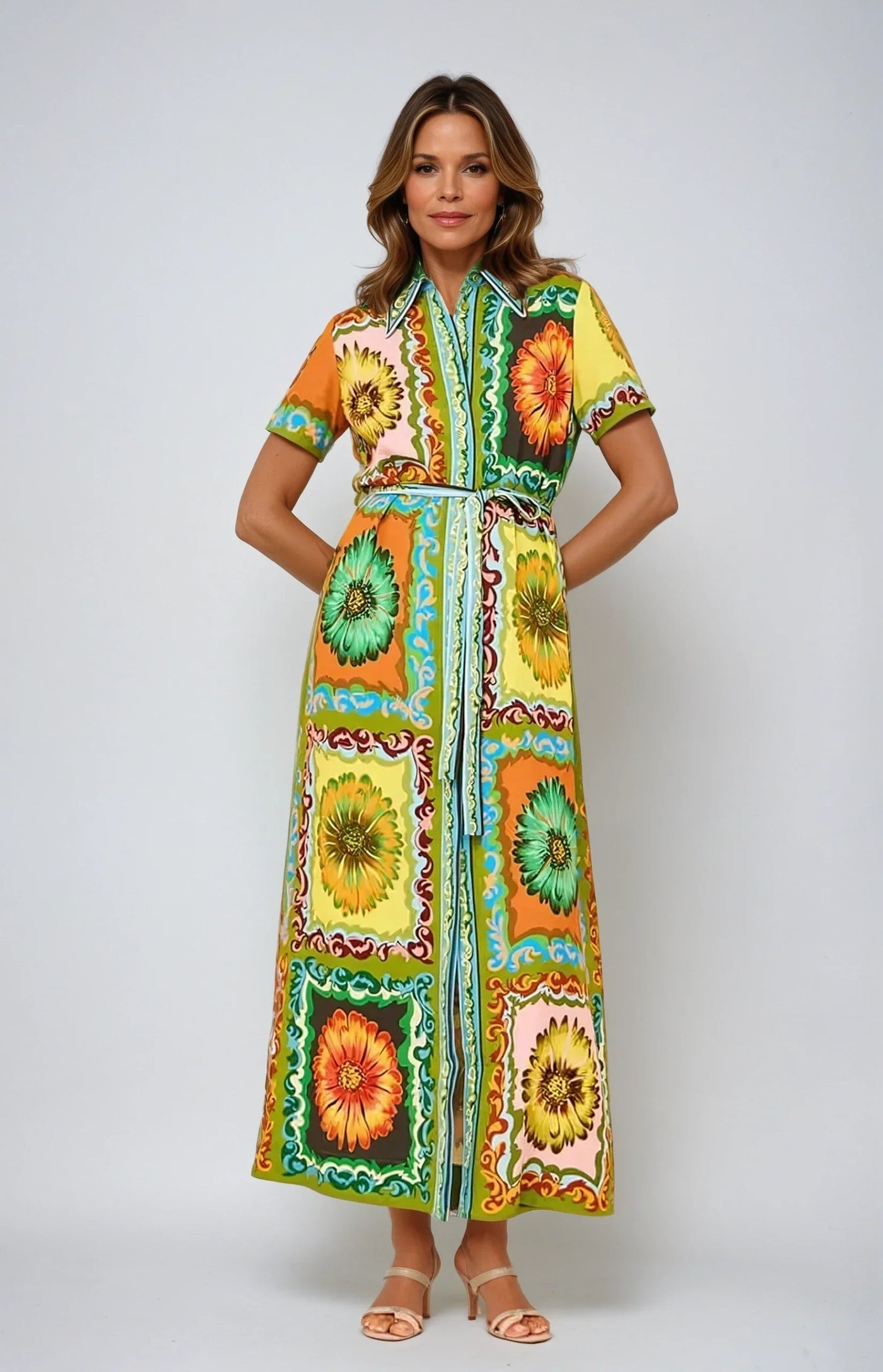 Vintage Petal Shirt Dress