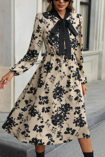 A-Line Bow-Detail Midi Dress