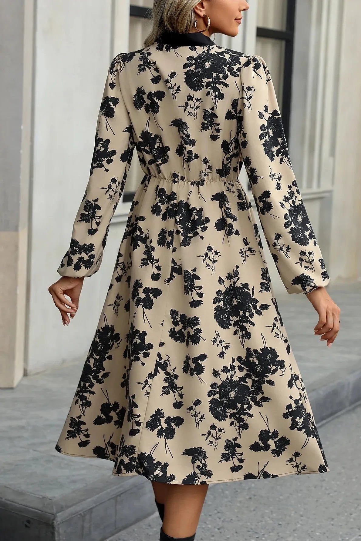 A-Line Bow-Detail Midi Dress