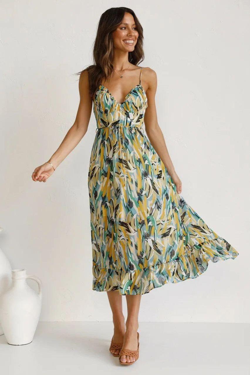 Flowy V-Neck Maxi Dress