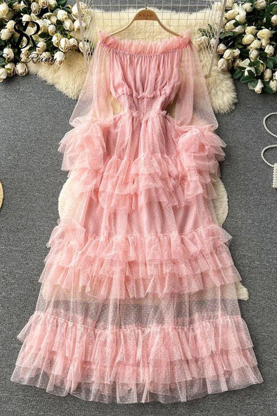Off-Shoulder Ruffle Maxi Dress