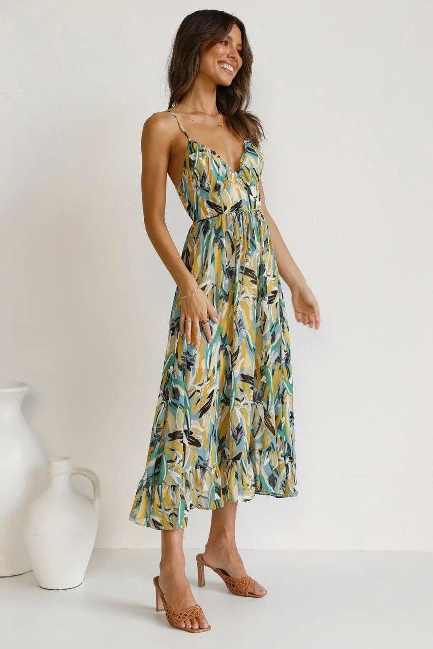 Flowy V-Neck Maxi Dress
