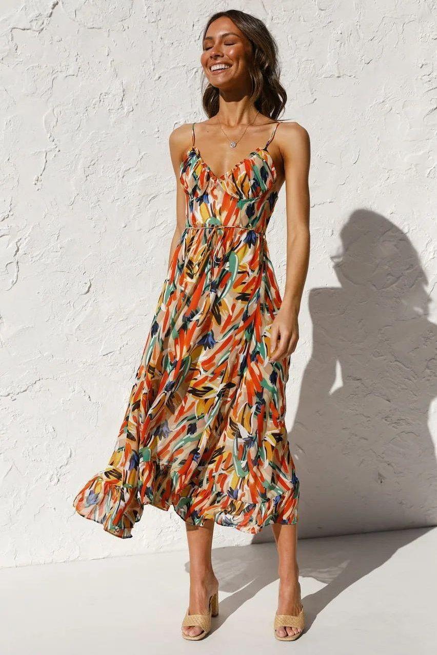 Flowy V-Neck Maxi Dress