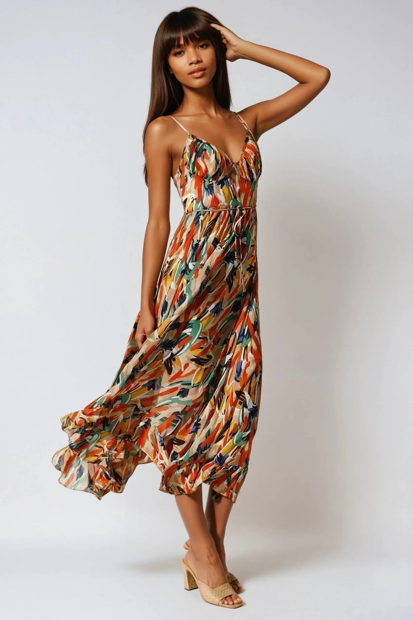 Flowy V-Neck Maxi Dress