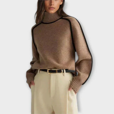 Soft High-Neck Knit Sweater