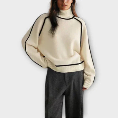 Soft High-Neck Knit Sweater
